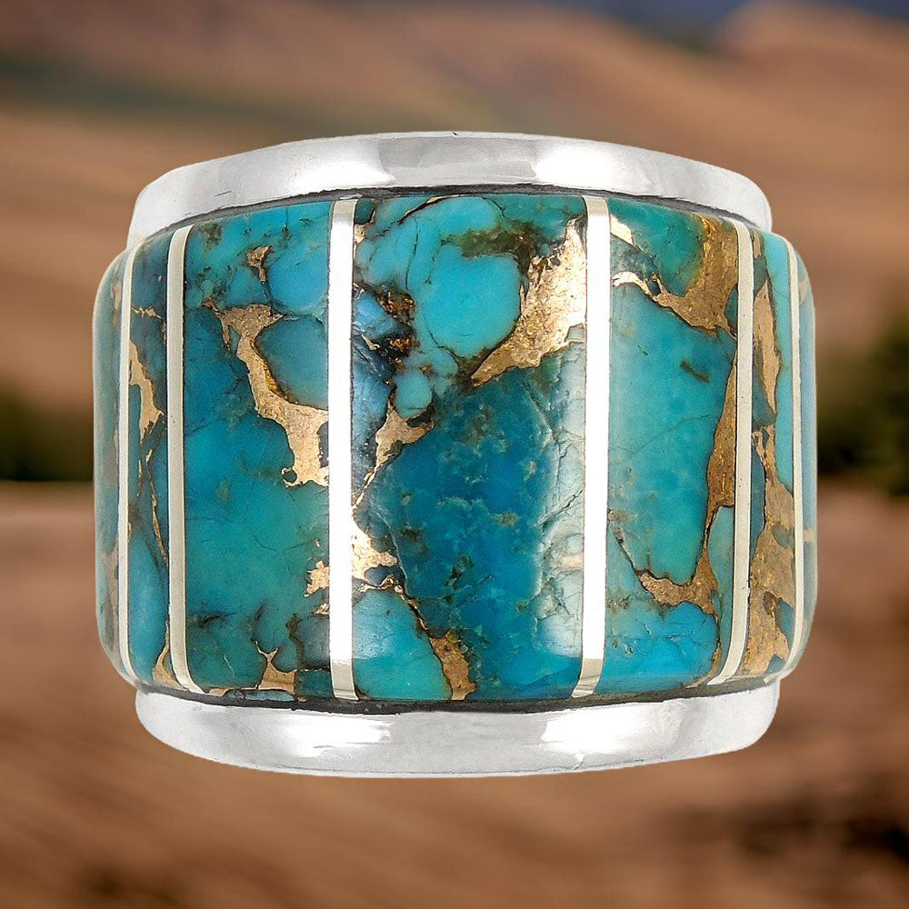 Matrix Turquoise Ring Sterling Silver R2432-C84