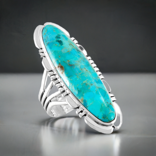 Turquoise Ring Sterling Silver R2096-LG-C75