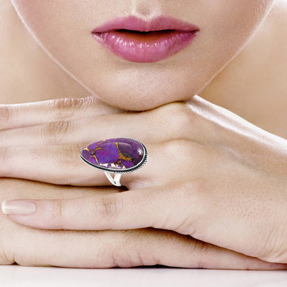 Purple Turquoise Ring Sterling Silver R2219-C77