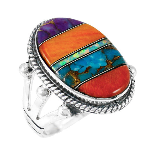 Multi-Gemstone Ring Sterling Silver R2381-C00
