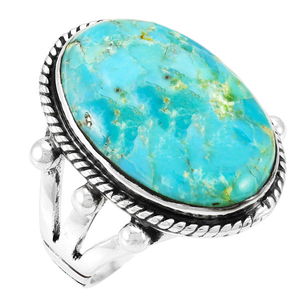 Turquoise Ring Sterling Silver R2381-C75 (Unisex, Sizes 6-14)