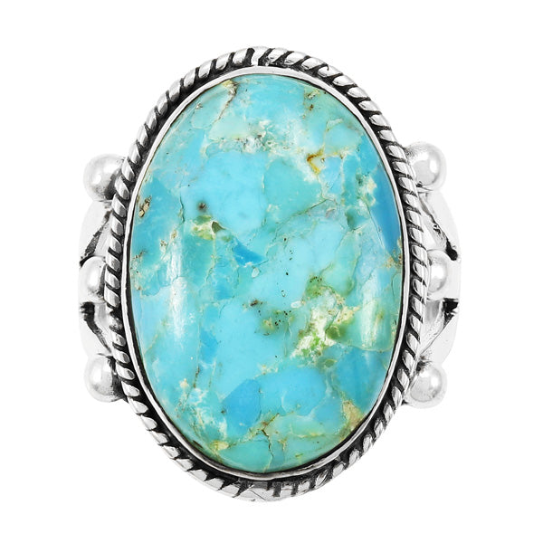 Turquoise Ring Sterling Silver R2381-C75 (Unisex, Sizes 6-14)