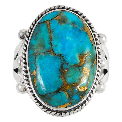 Matrix Turquoise Ring Sterling Silver R2381-C84 (Unisex, Sizes 6-14)