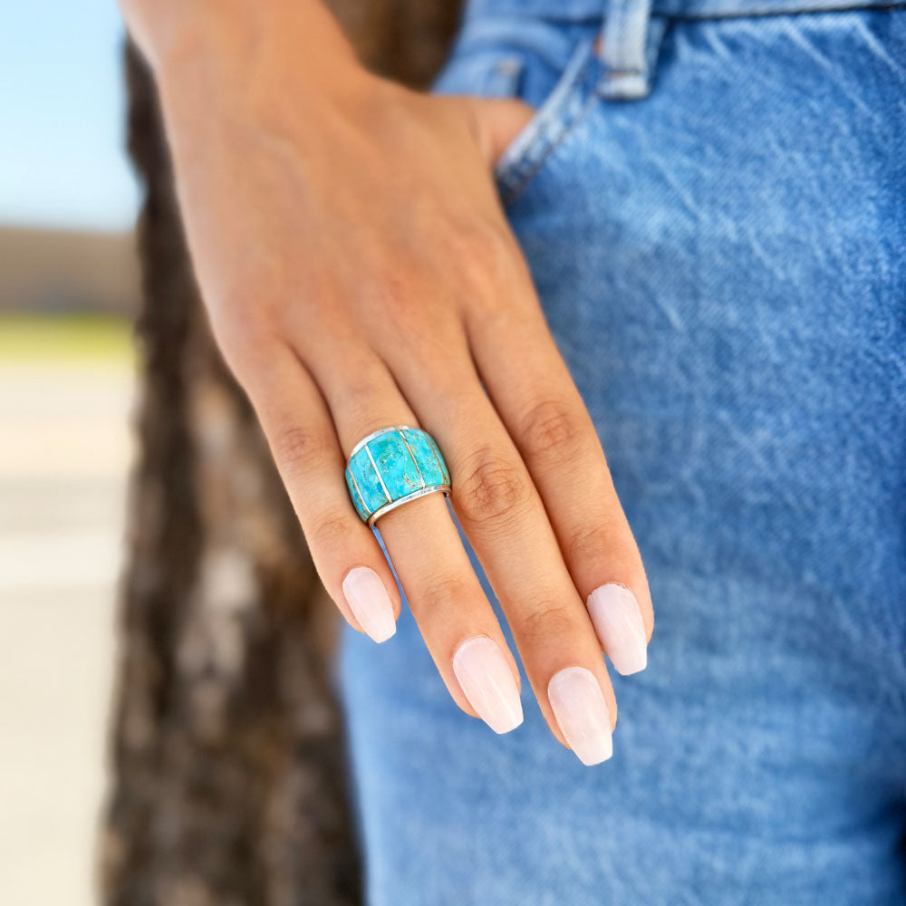 Turquoise Ring Sterling Silver R2432-C05