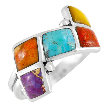 Multi-Gemstone Ring Sterling Silver R2567-C71